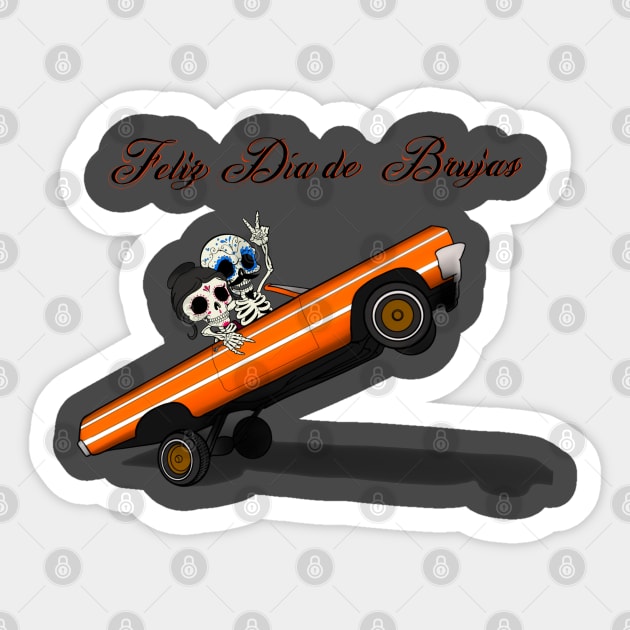 Feliz dia de brujas lowrider Sticker by JackDraws88